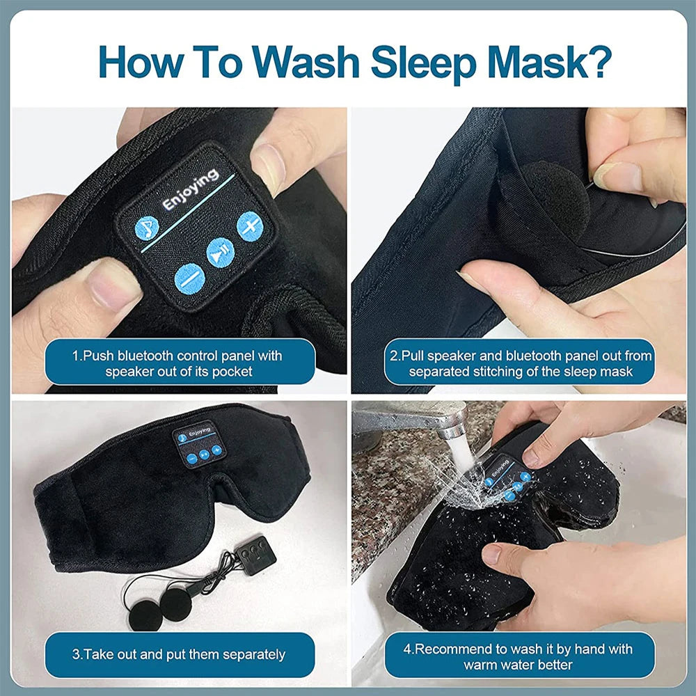 Buyvora™ Bluetooth Sleep Mask – 3D Wireless Headphones for Deep Sleep & Travel