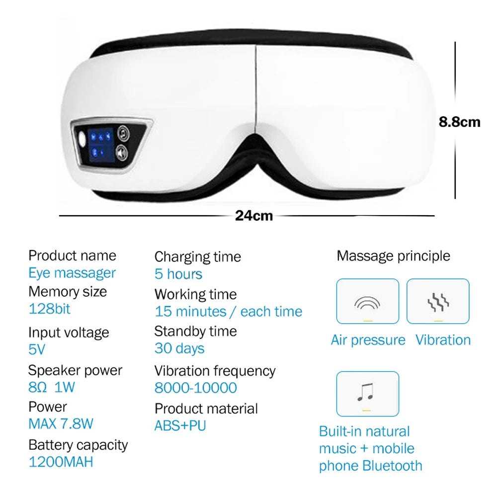 Buyvora™ Smart Eye Massager – Heat, Compression & Bluetooth Music
